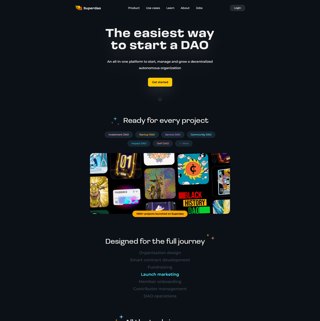 Superdao Landing Page